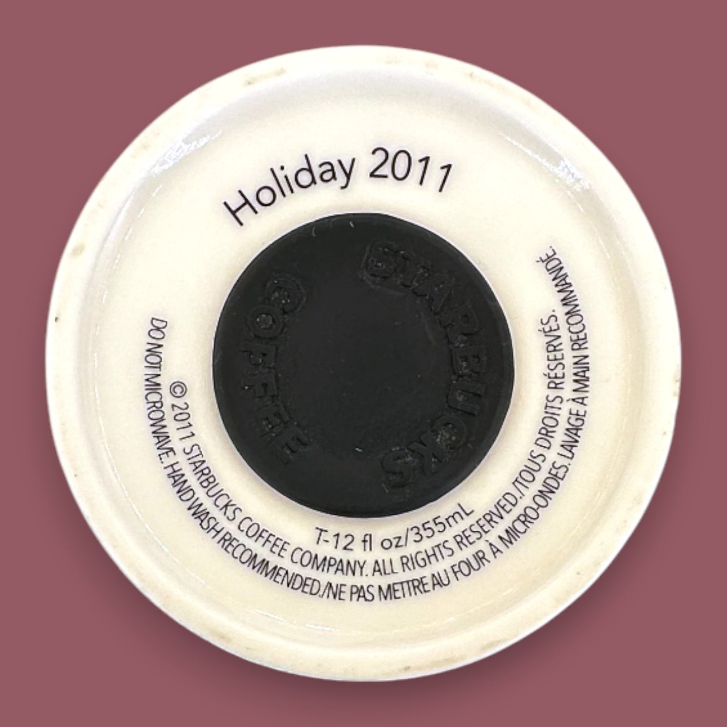 Starbucks Fa La La Holiday 2011 Ceramic Travel Mug - Seasonal Replacement Mug 12 fl/oz
