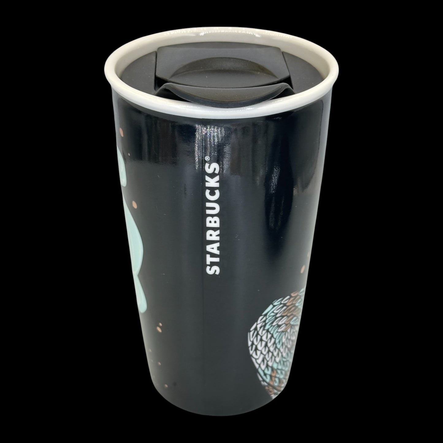 Starbucks Holiday Aqua Siren Mermaid Ceramic Travel Mug - Replacement Mug 12 fl/oz
