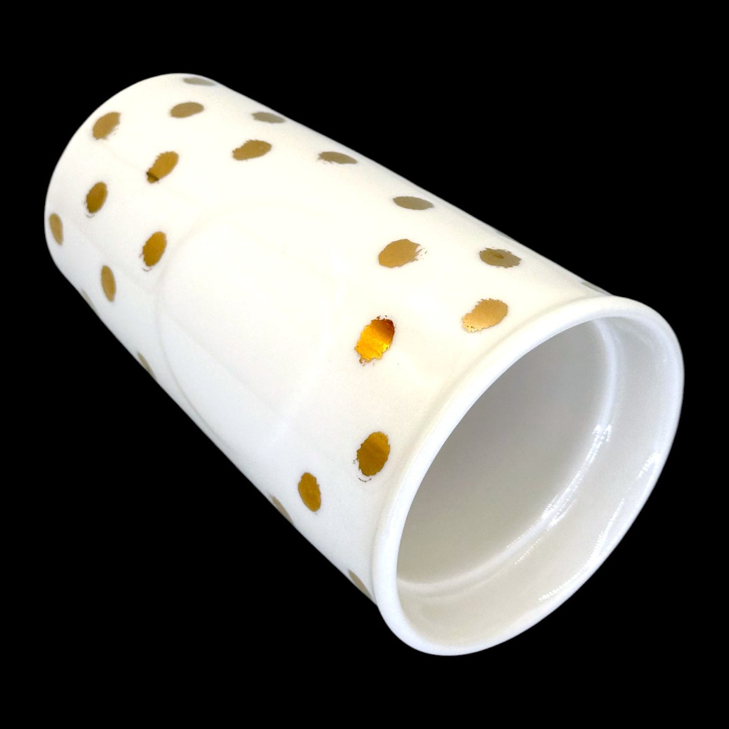 Starbucks White and Gold Dot Ceramic Travel Mug - Replacement Mug 10 fl/oz