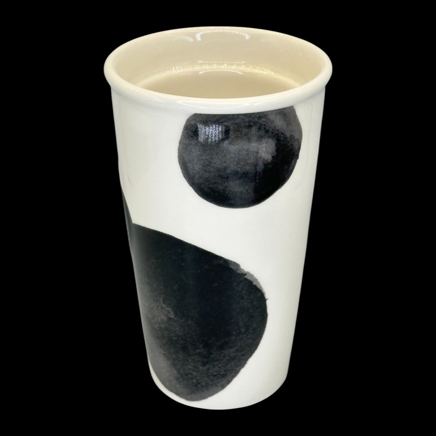 Starbucks Black & White Abstract Dot Ceramic Travel Mug - Replacement Mug 10 fl/oz