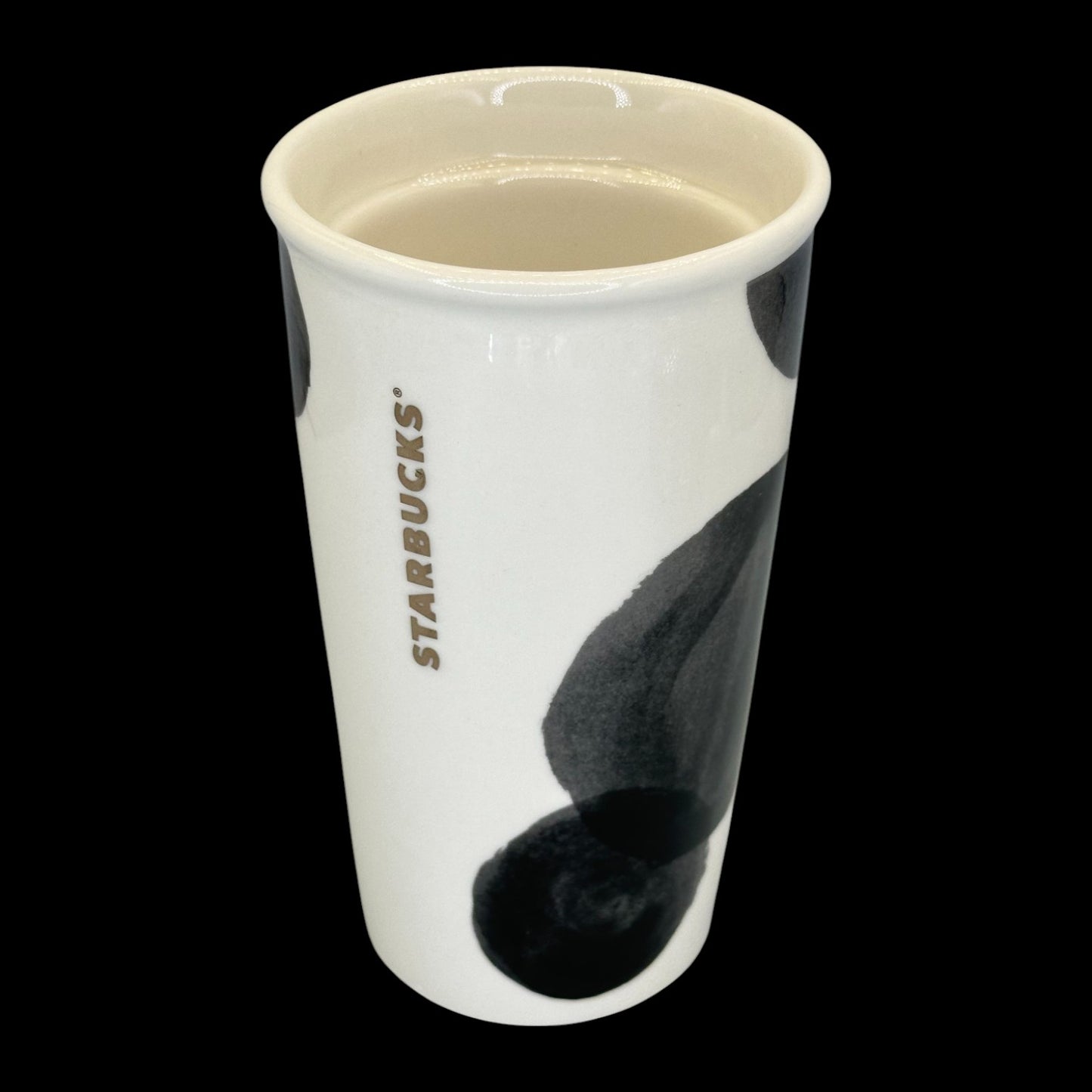 Starbucks Black & White Abstract Dot Ceramic Travel Mug - Replacement Mug 10 fl/oz