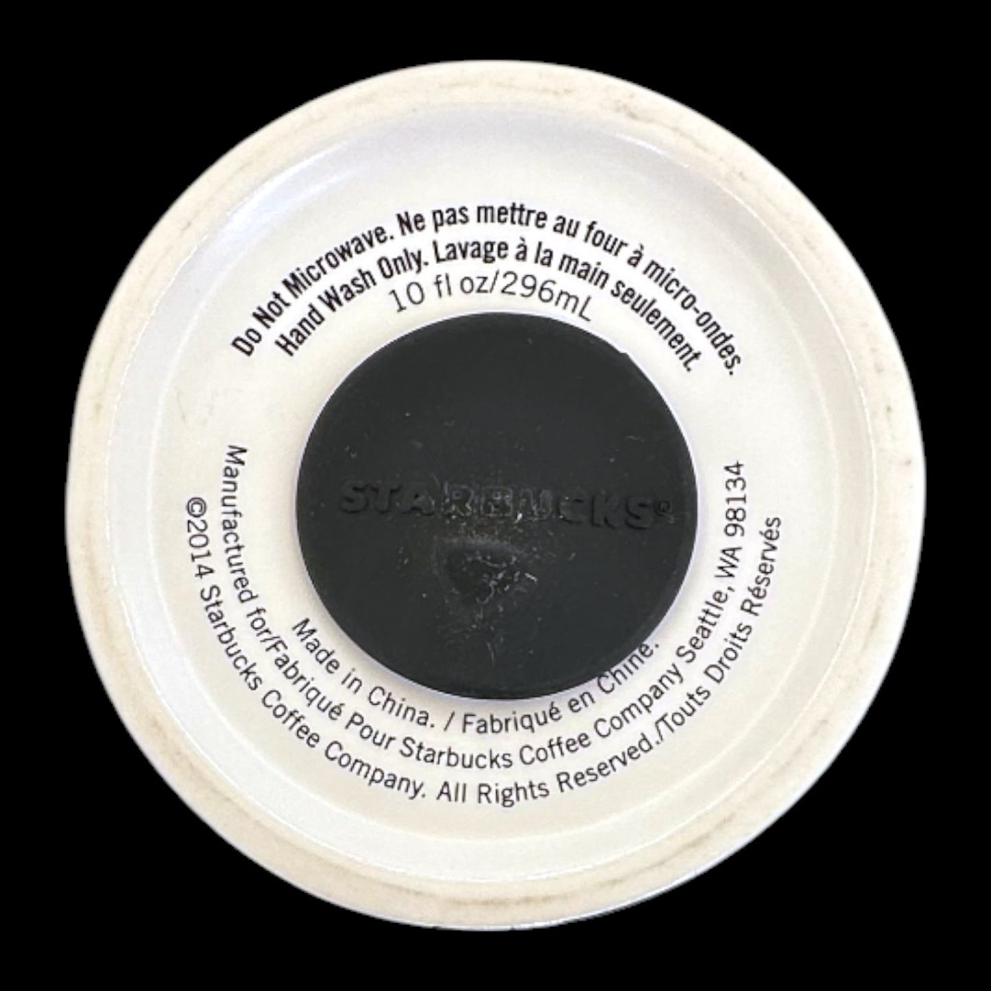 Starbucks Black & White Logo Typography Ceramic Travel Mug - Replacement Mug 10 fl/oz