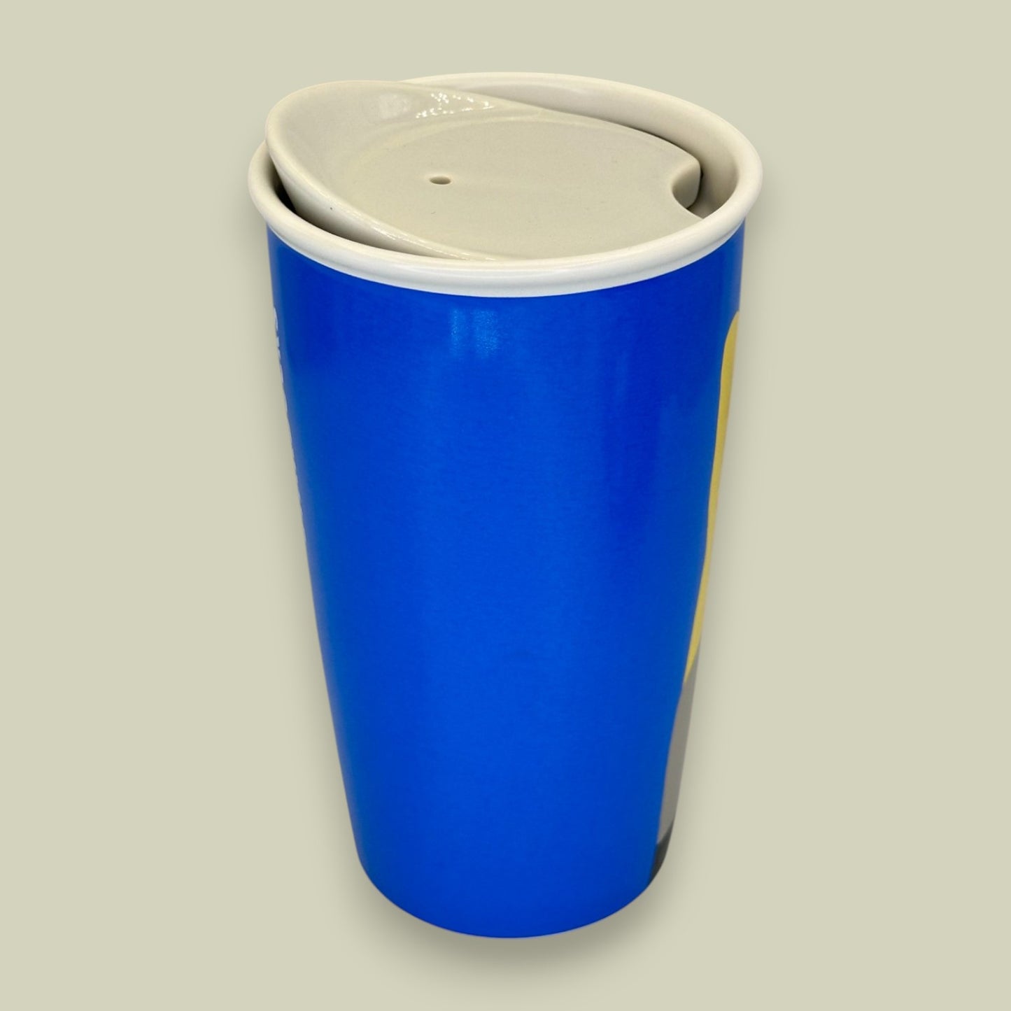 Starbucks Blue Peace Sign Ceramic Travel Tumbler 12oz - Replacement Mug