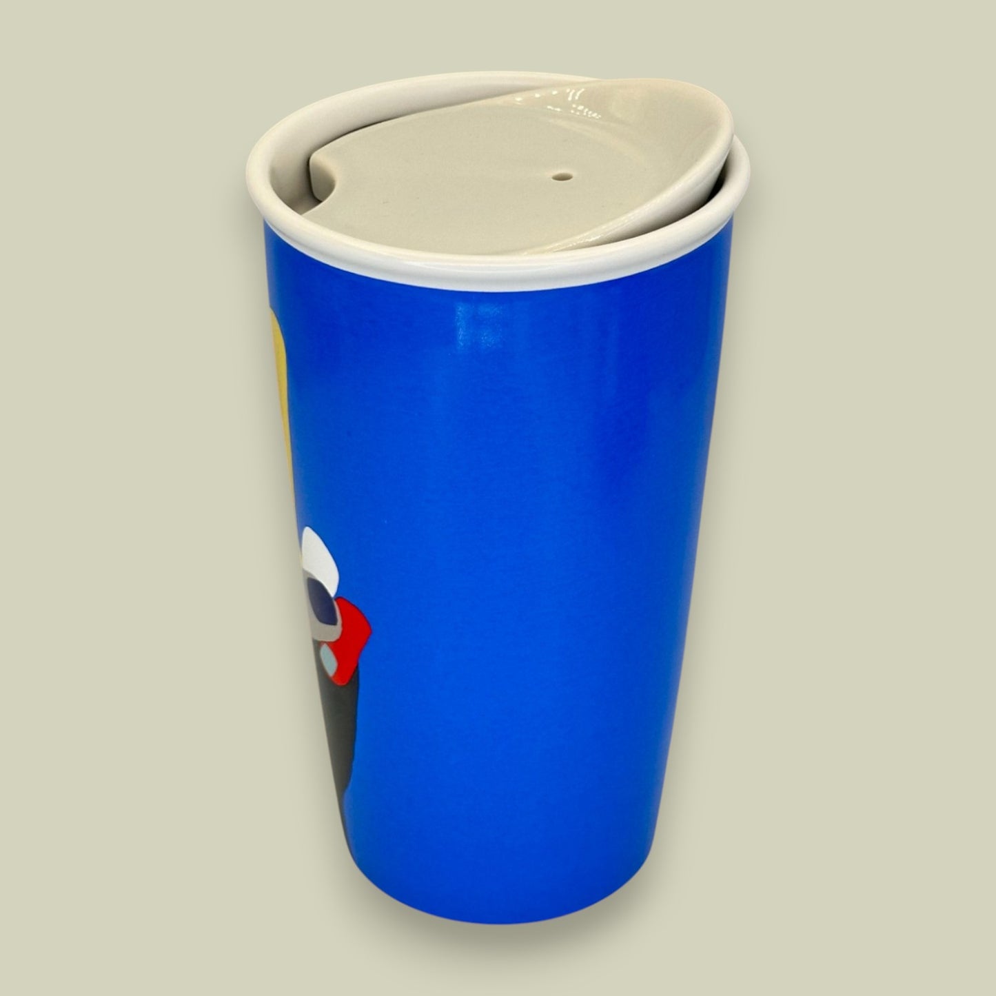 Starbucks Blue Peace Sign Ceramic Travel Tumbler 12oz - Replacement Mug