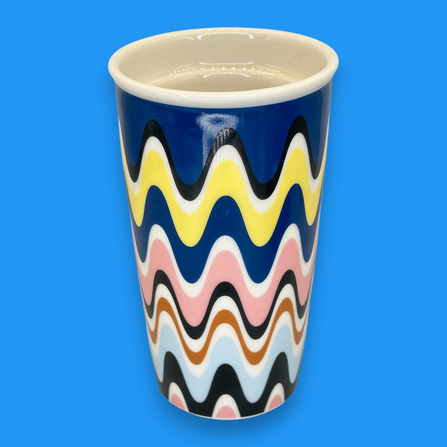 Starbucks Pop Wave Abstract Ceramic Travel Mug - Replacement Mug 12 fl/oz