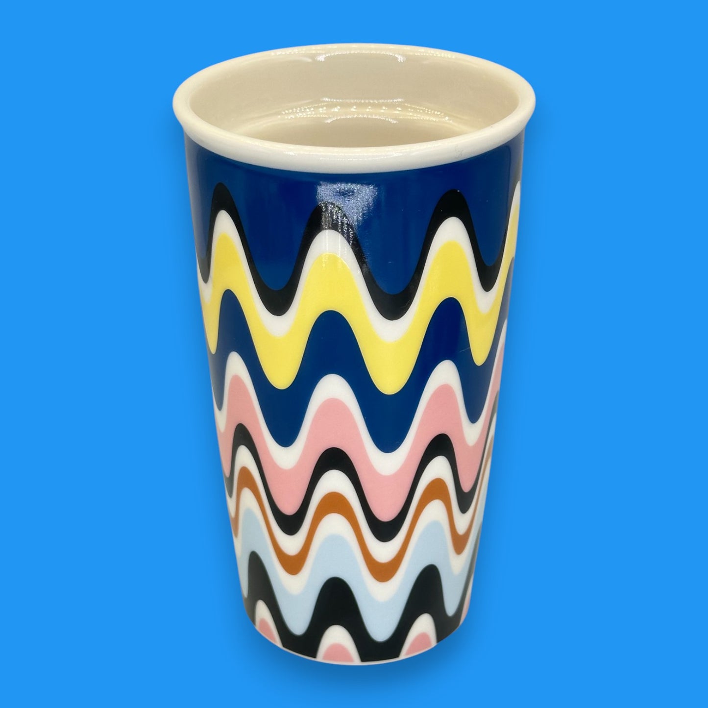Starbucks Pop Wave Abstract Ceramic Travel Mug - Replacement Mug 12 fl/oz