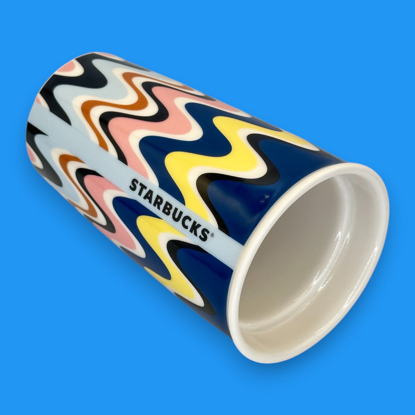 Starbucks Pop Wave Abstract Ceramic Travel Mug - Replacement Mug 12 fl/oz