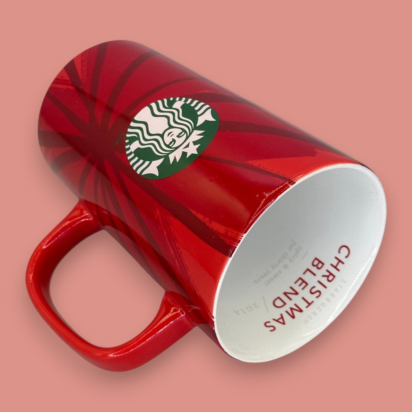 Vintage Starbucks Christmas Blend Mug 2014 Red Ceramic Seasonal Replacement Mug
