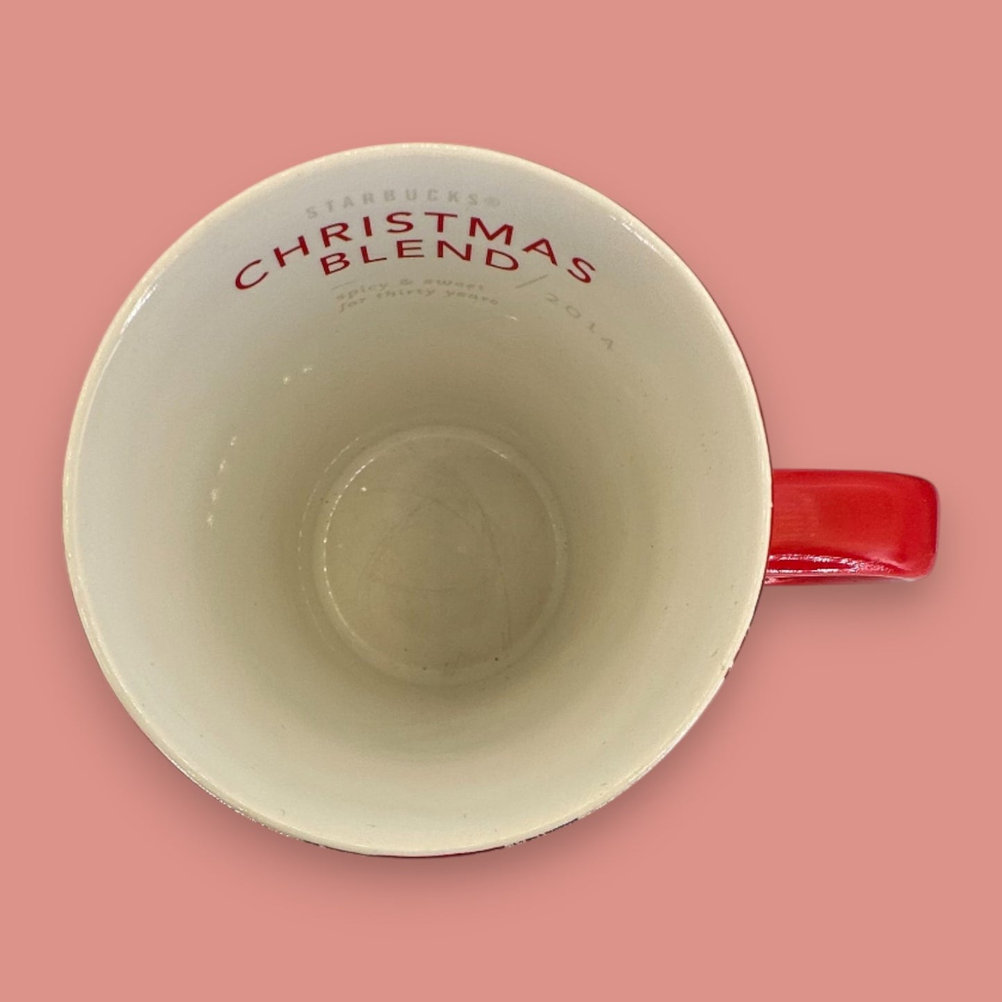 Vintage Starbucks Christmas Blend Mug 2014 Red Ceramic Seasonal Replacement Mug