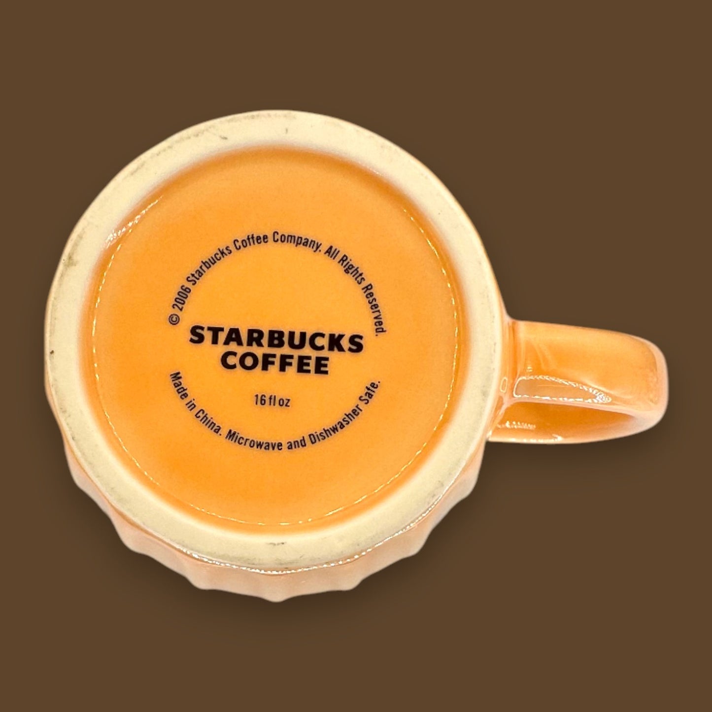 Starbucks Orange / Peach Ceramic Mug 2006 - Replacement Mug