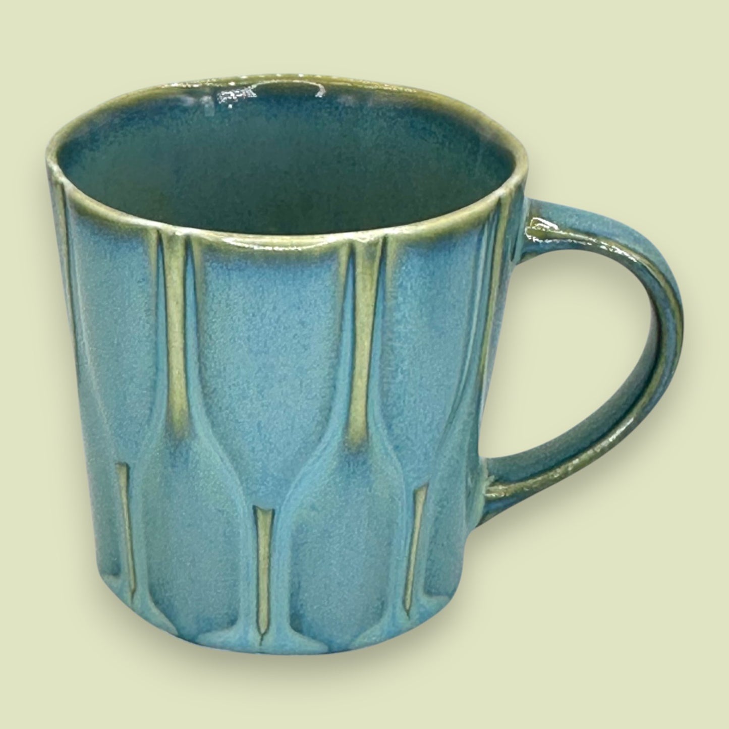 Rare Starbucks 2010 Lucky Bamboo New Bone China Mug in Blue-Green Glaze