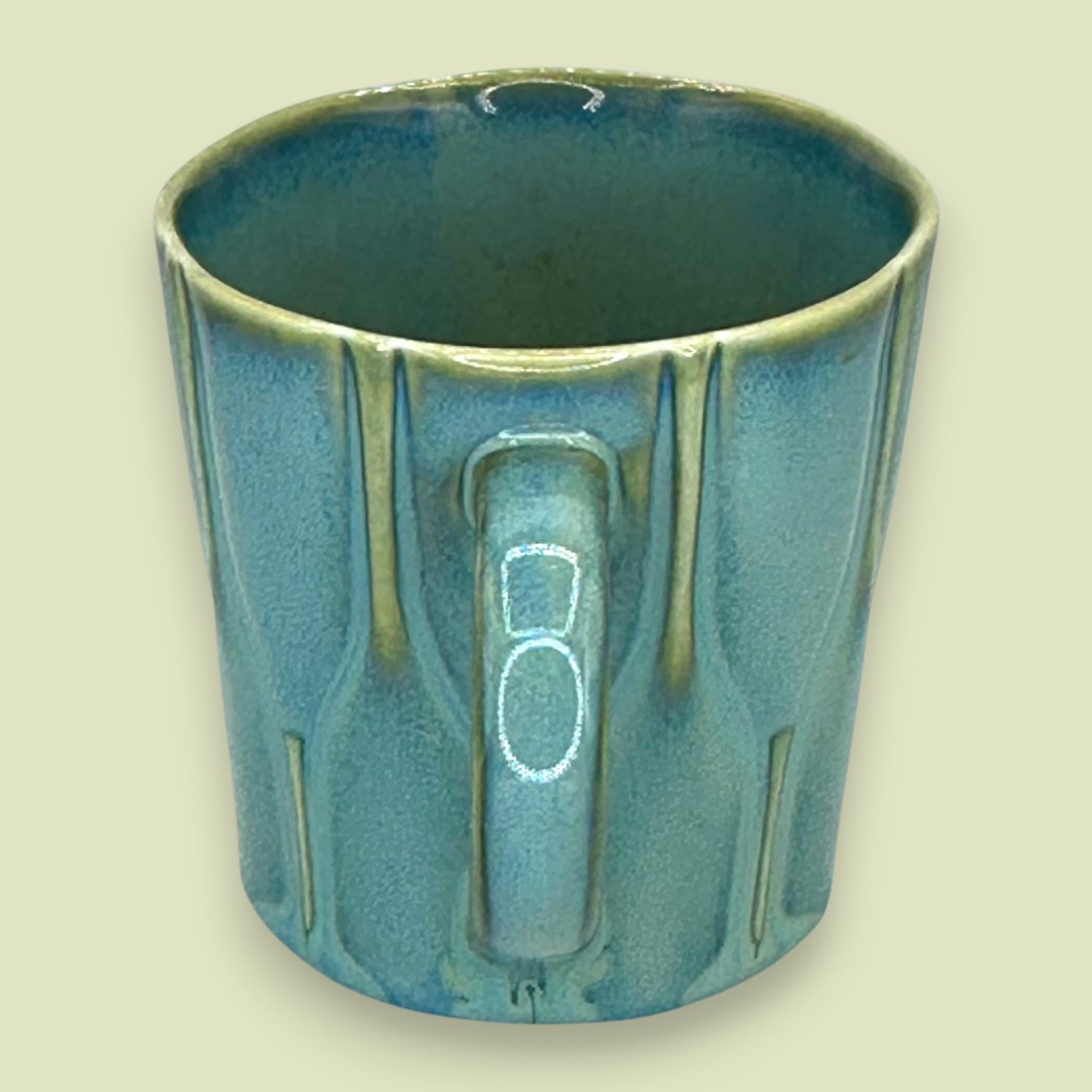 Rare Starbucks 2010 Lucky Bamboo New Bone China Mug in Blue-Green Glaze