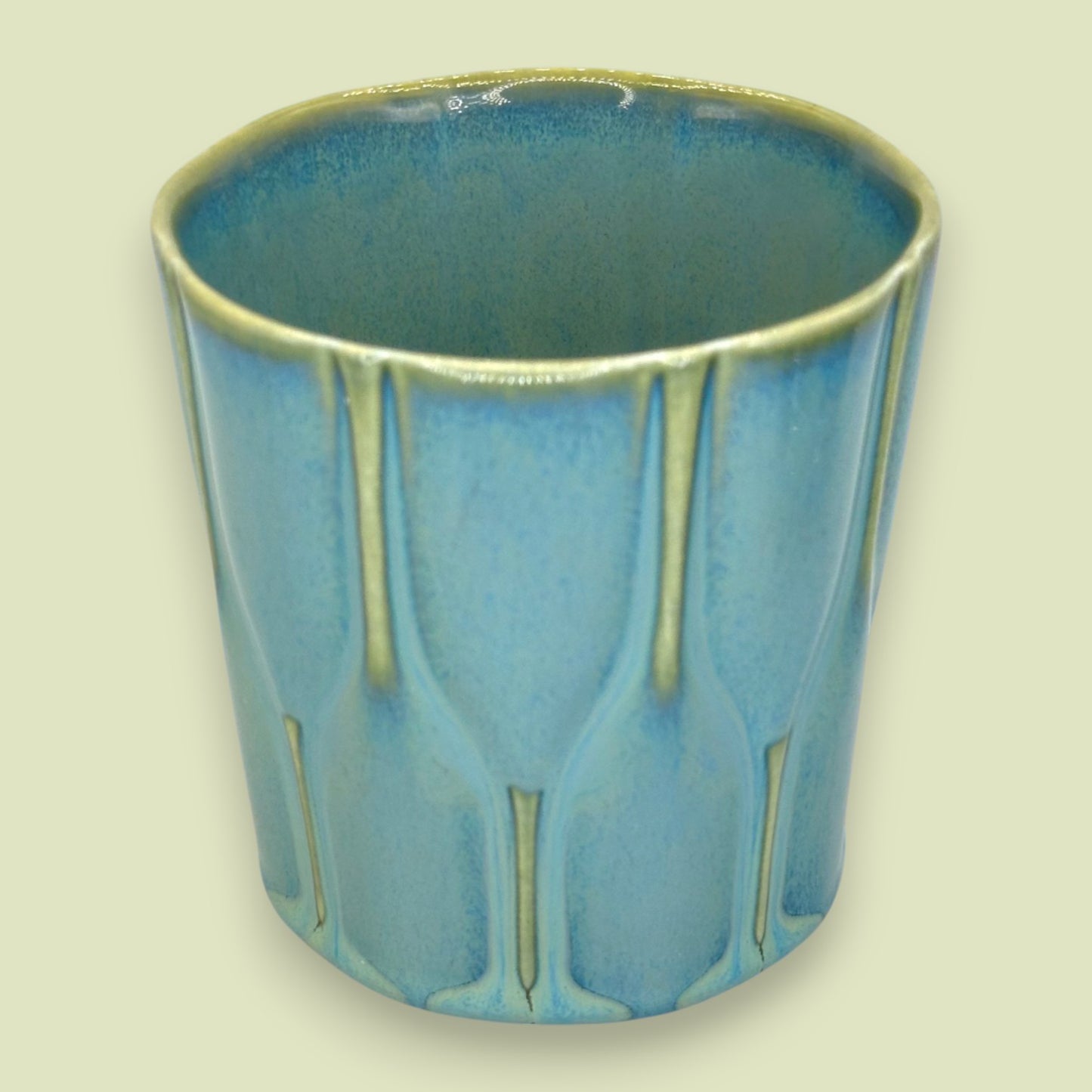 Rare Starbucks 2010 Lucky Bamboo New Bone China Mug in Blue-Green Glaze