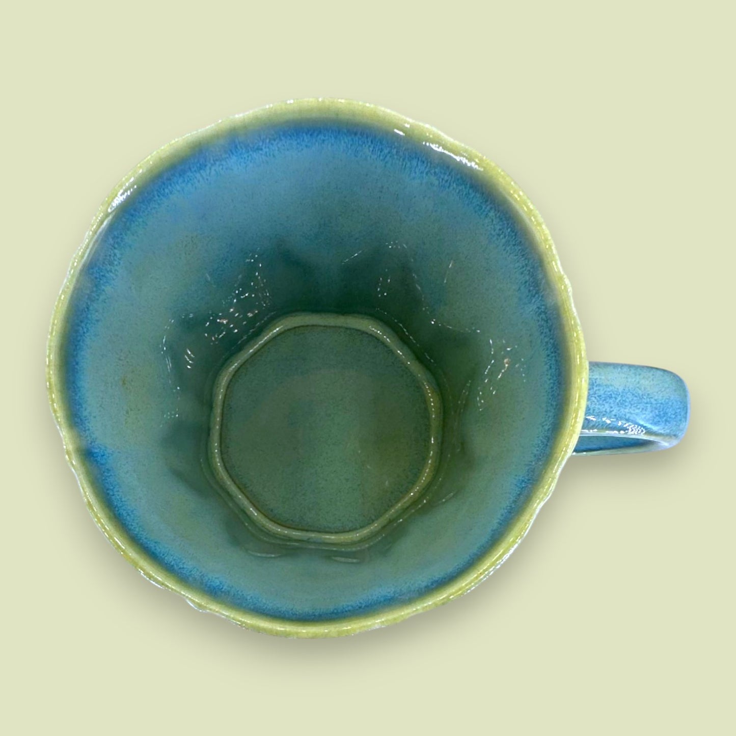 Rare Starbucks 2010 Lucky Bamboo New Bone China Mug in Blue-Green Glaze