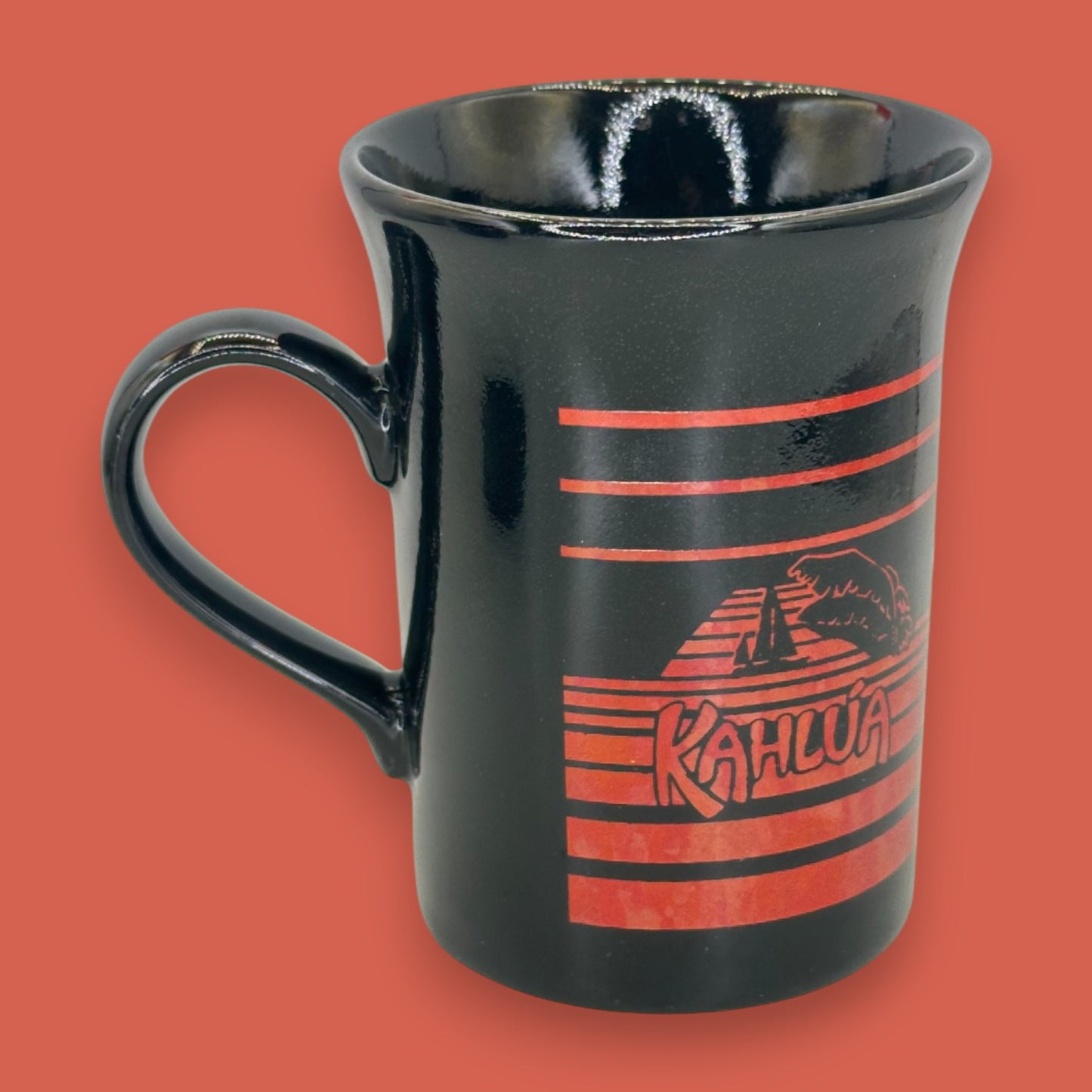 Vintage Kahlúa Black Ceramic Bear Logo Coffee Mug 12 oz