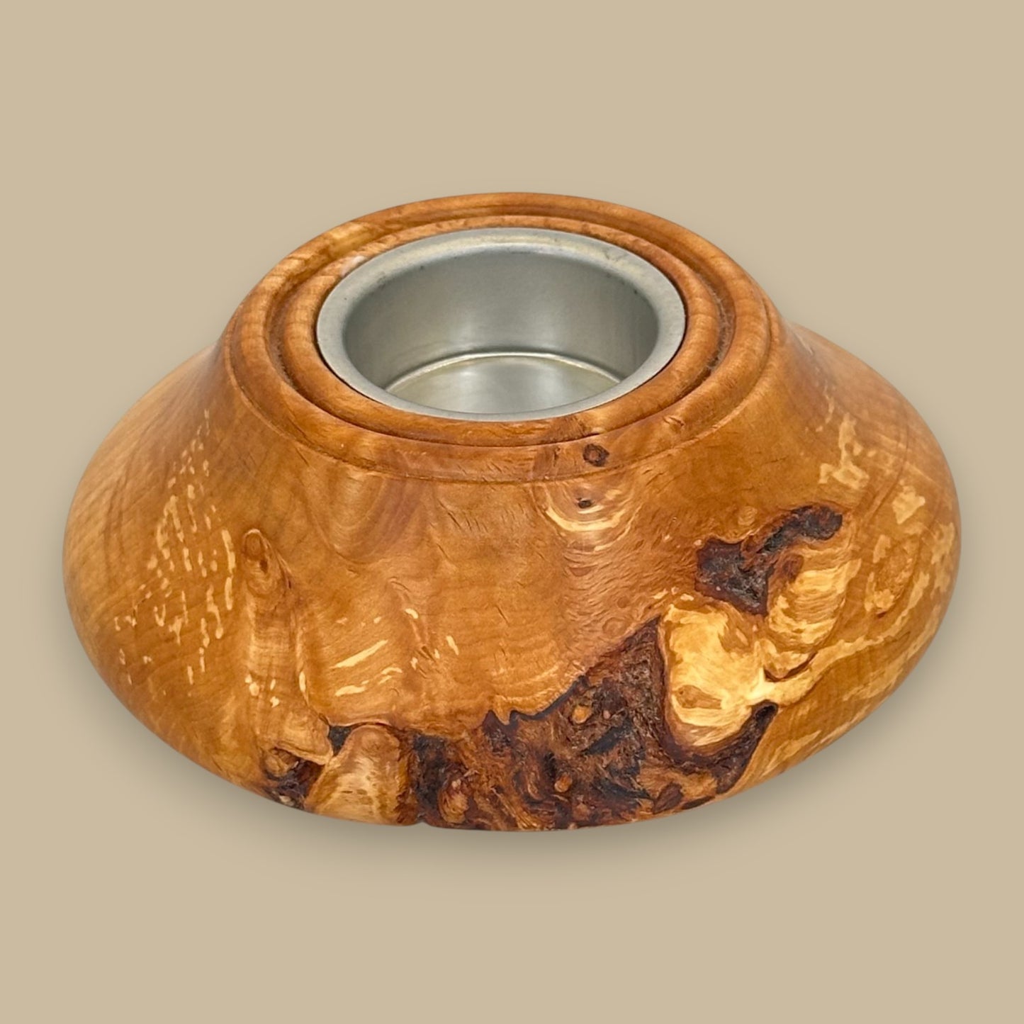 Maple Burl Votive Candle Holder – Handcrafted Natural Wood Décor
