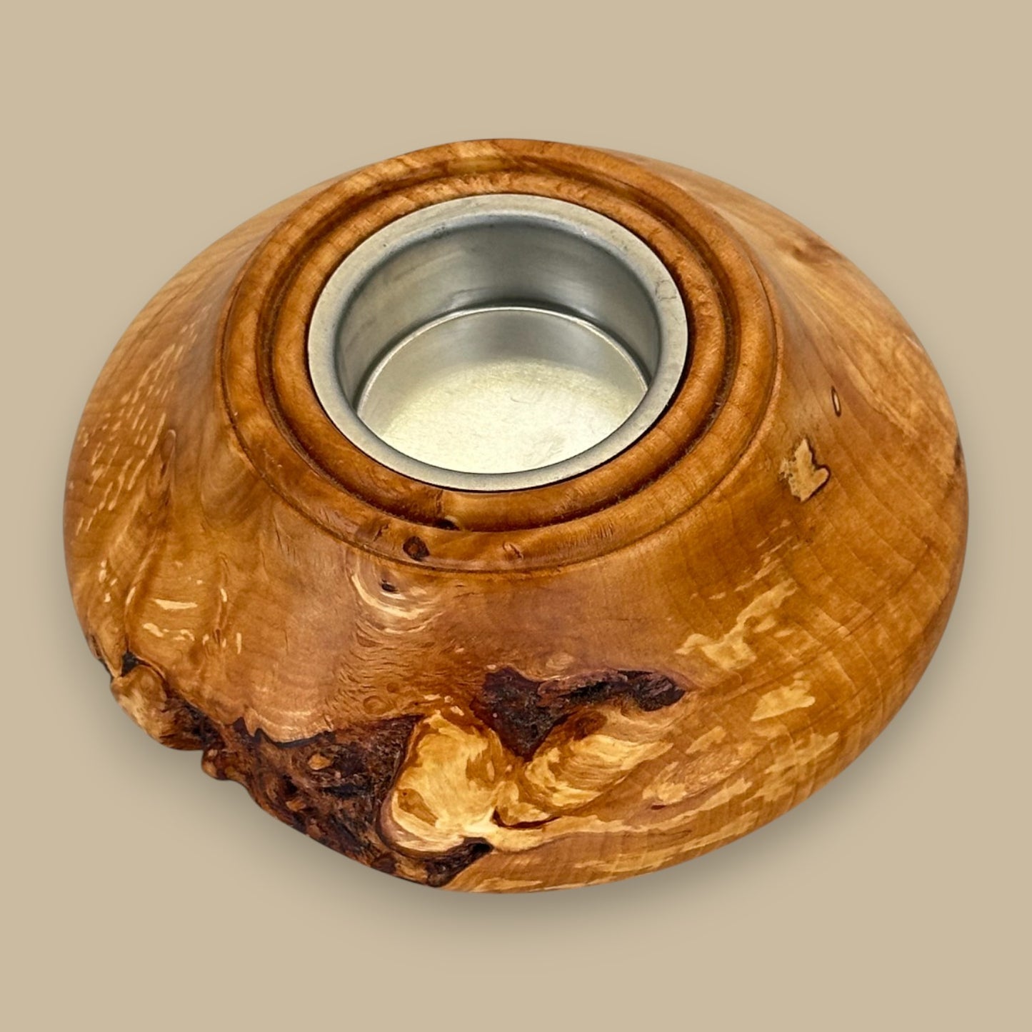 Maple Burl Votive Candle Holder – Handcrafted Natural Wood Décor