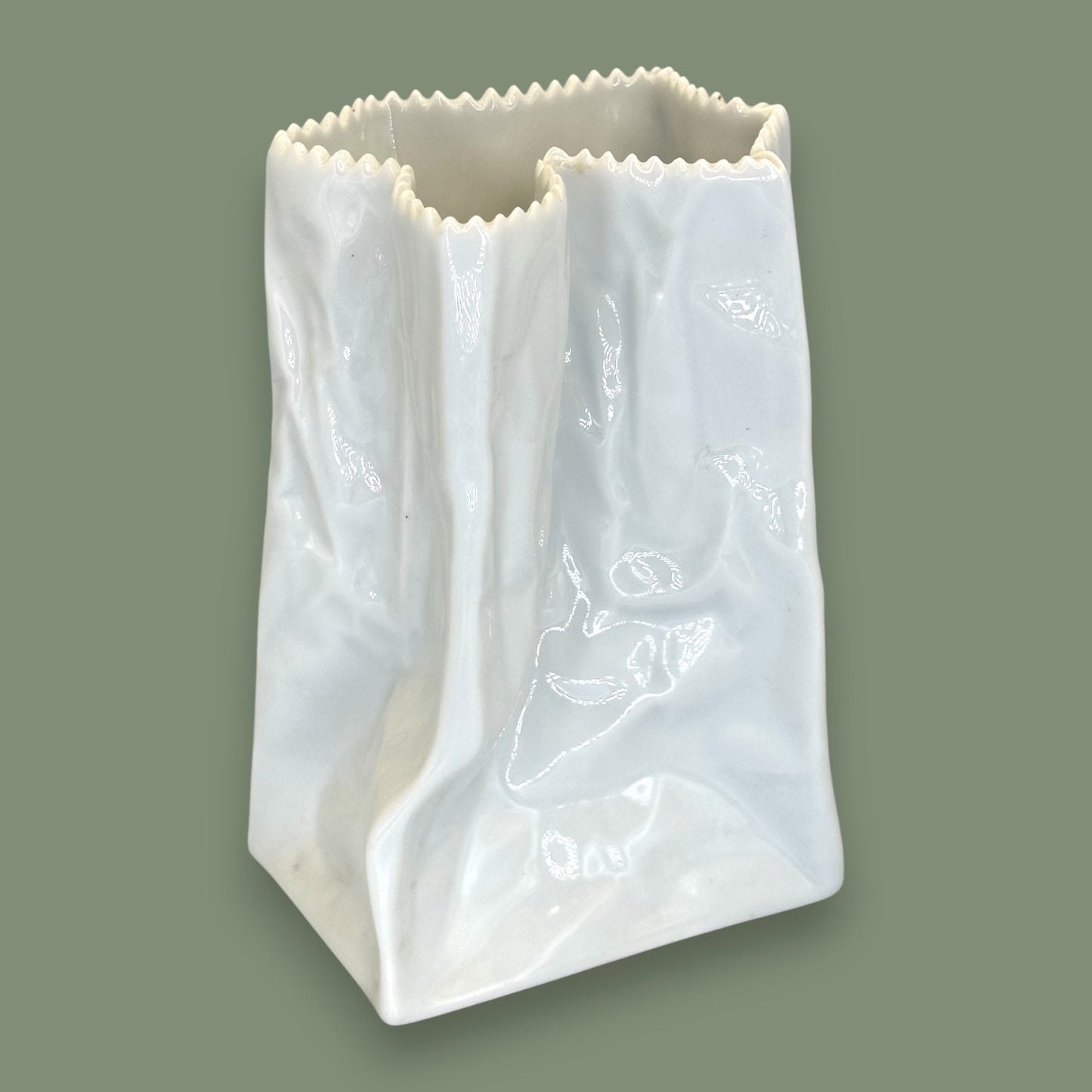 Rosenthal Germany Paper Bag Vase – Vintage 1970s Studio-Line by Tapio Wirkkala