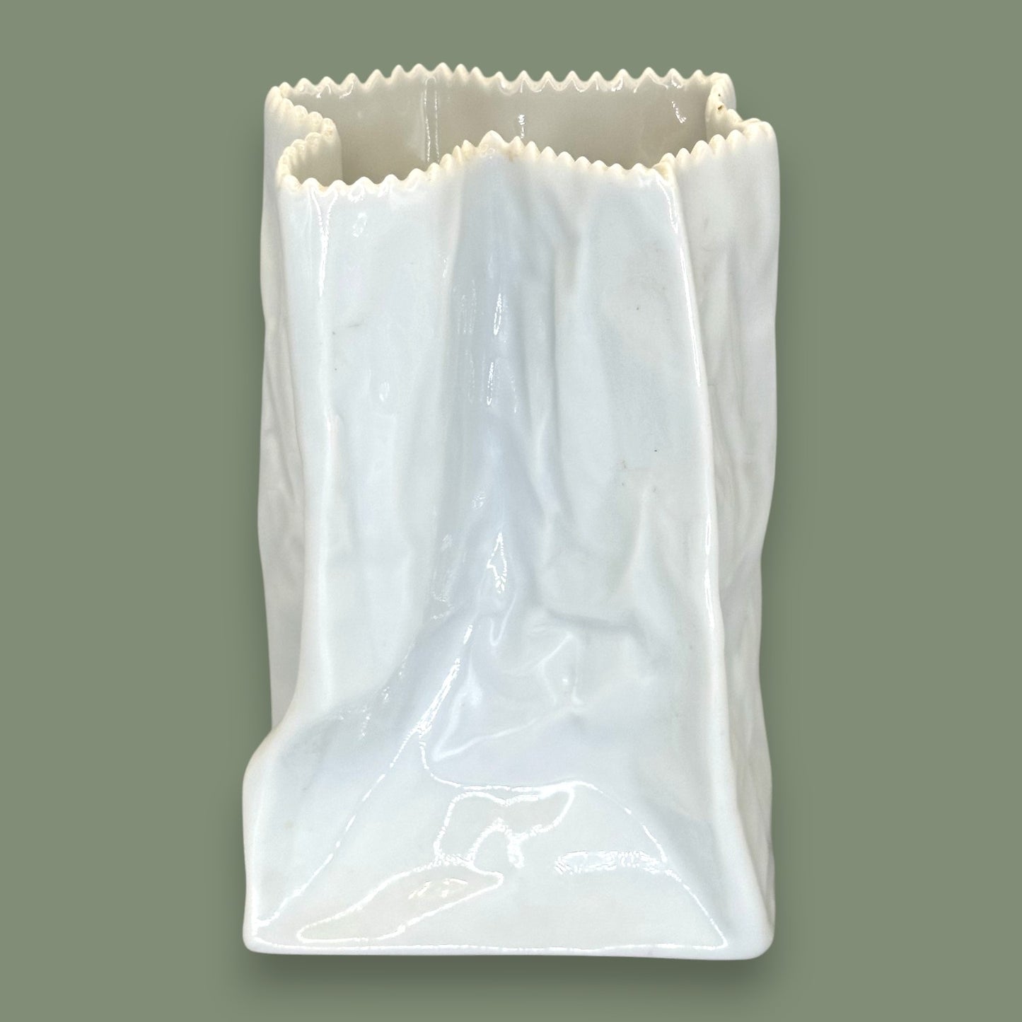 Rosenthal Germany Paper Bag Vase – Vintage 1970s Studio-Line by Tapio Wirkkala
