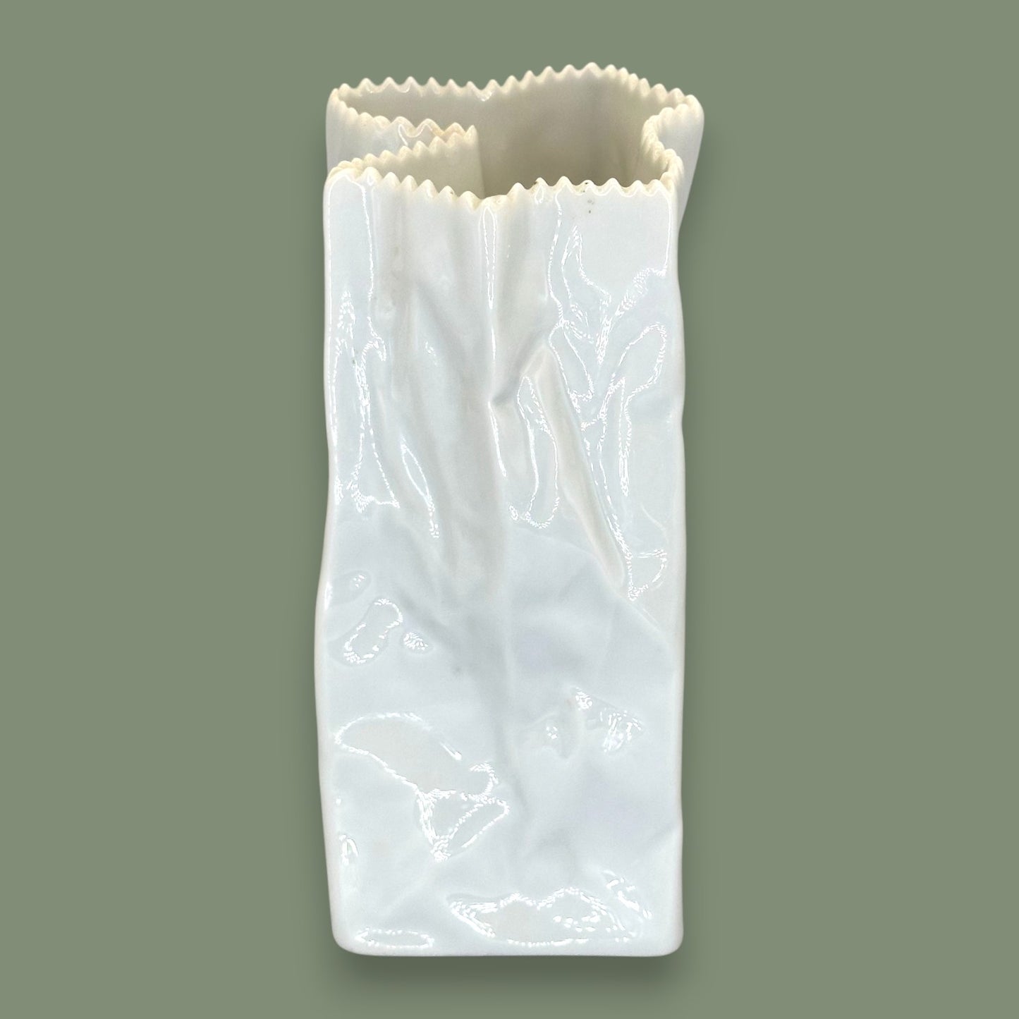 Rosenthal Germany Paper Bag Vase – Vintage 1970s Studio-Line by Tapio Wirkkala