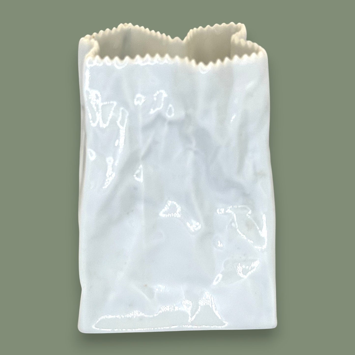 Rosenthal Germany Paper Bag Vase – Vintage 1970s Studio-Line by Tapio Wirkkala
