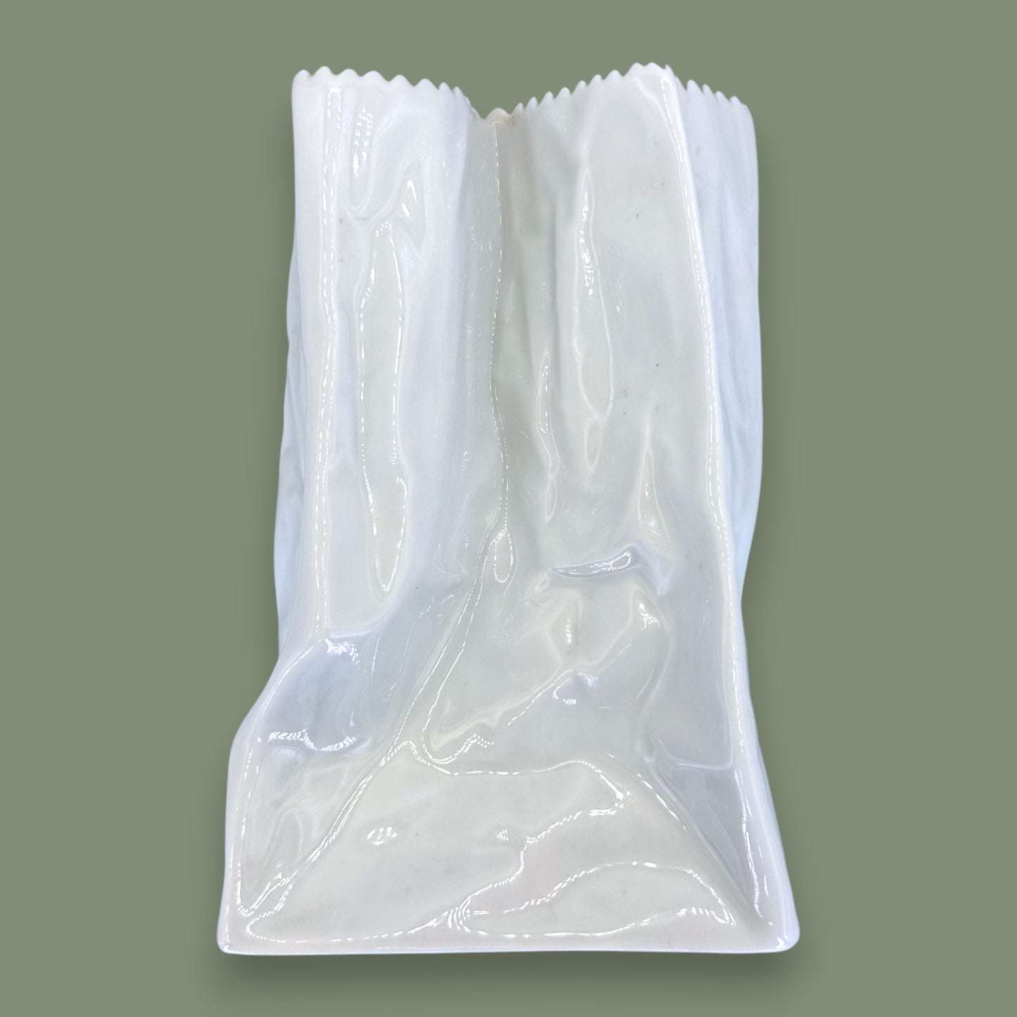 Rosenthal Germany Paper Bag Vase – Vintage 1970s Studio-Line by Tapio Wirkkala