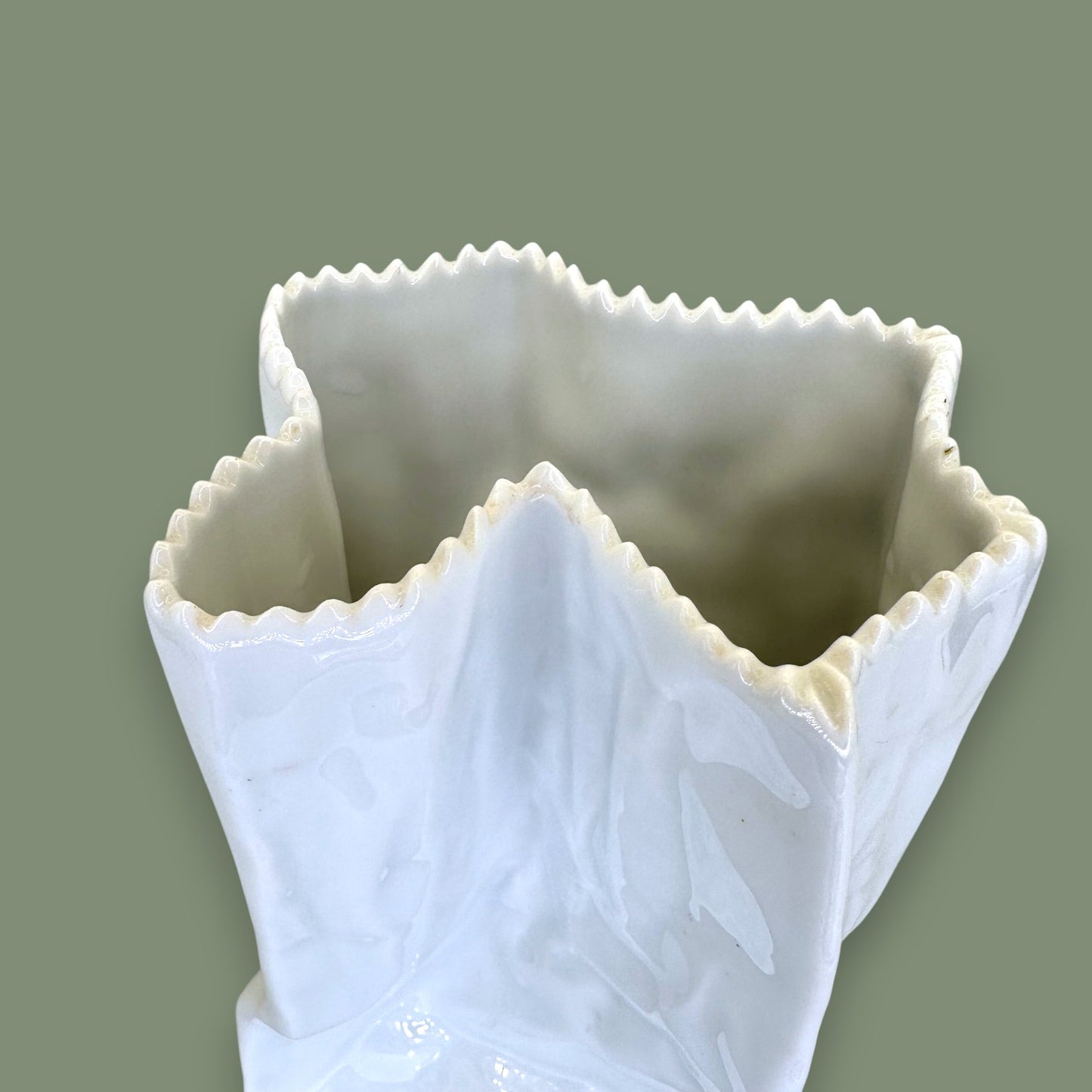 Rosenthal Germany Paper Bag Vase – Vintage 1970s Studio-Line by Tapio Wirkkala