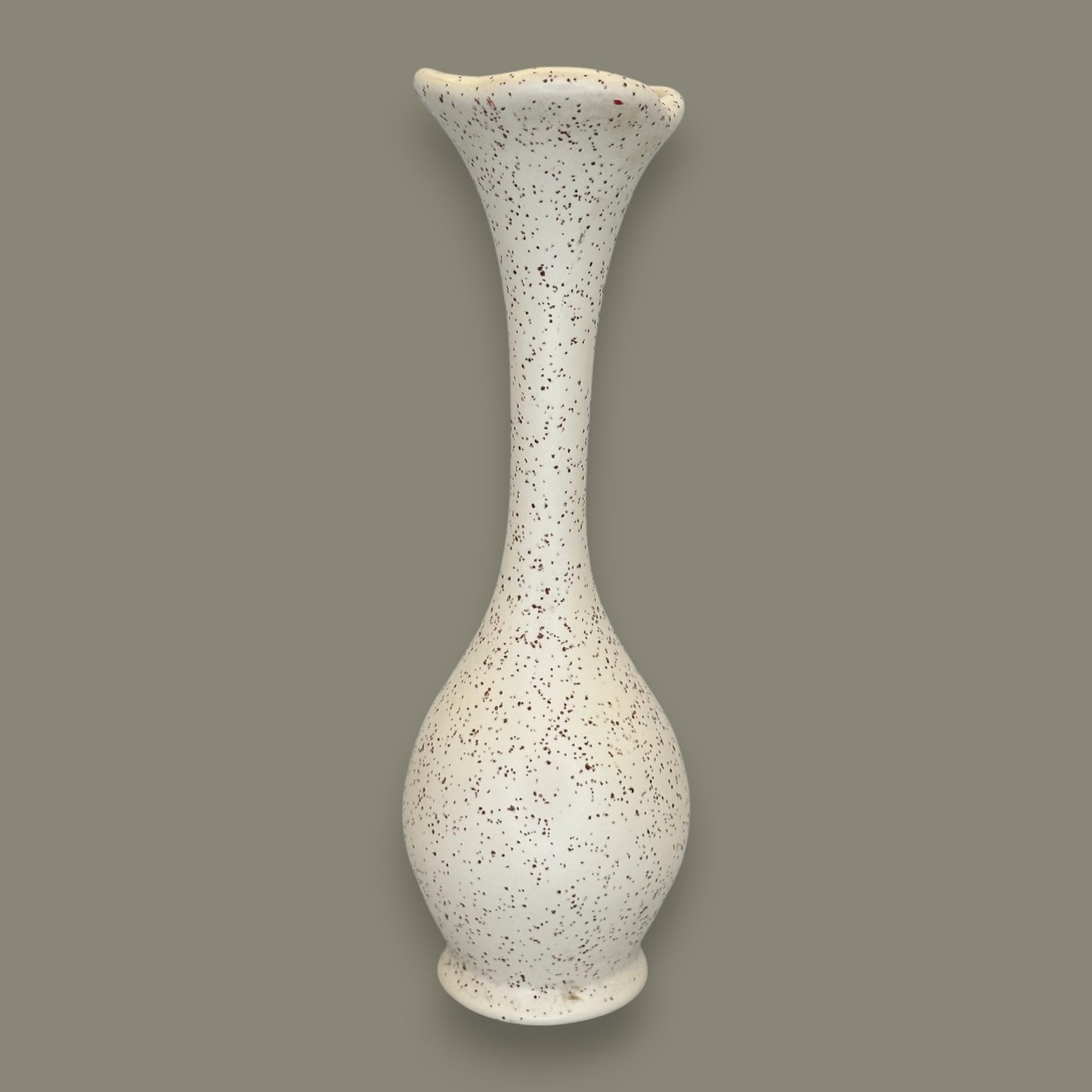 Tall Ceramic Vase – Vintage Speckled Studio Pottery by MYRA