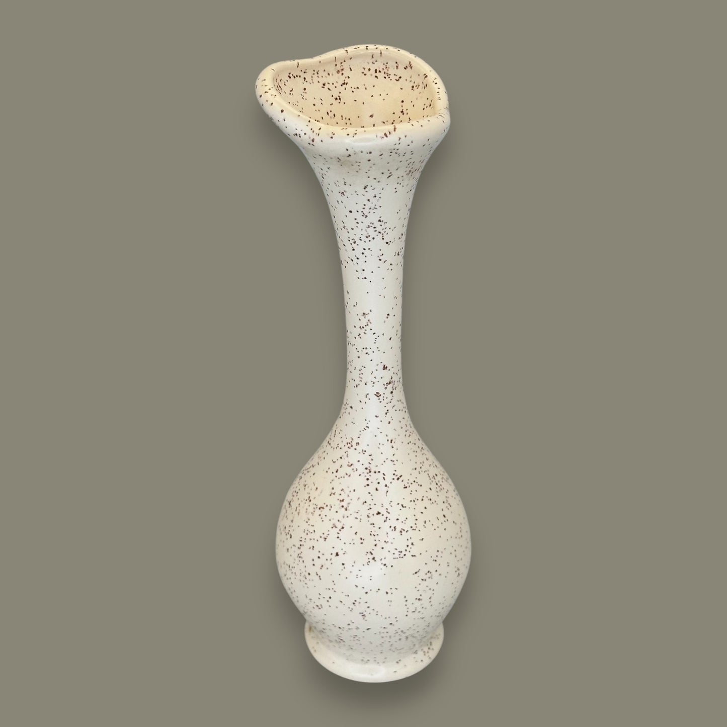 Tall Ceramic Vase – Vintage Speckled Studio Pottery by MYRA