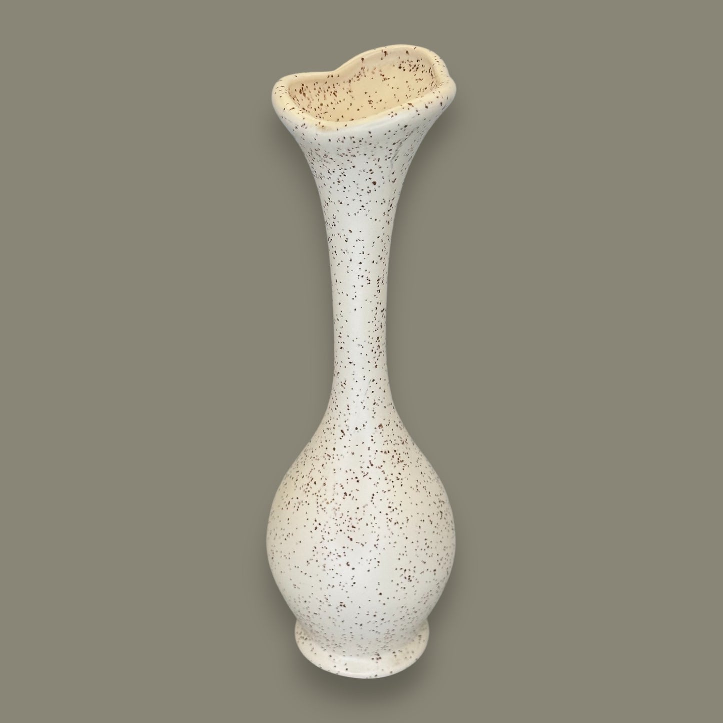 Tall Ceramic Vase – Vintage Speckled Studio Pottery by MYRA