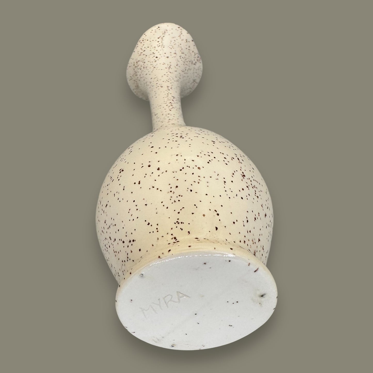 Tall Ceramic Vase – Vintage Speckled Studio Pottery by MYRA