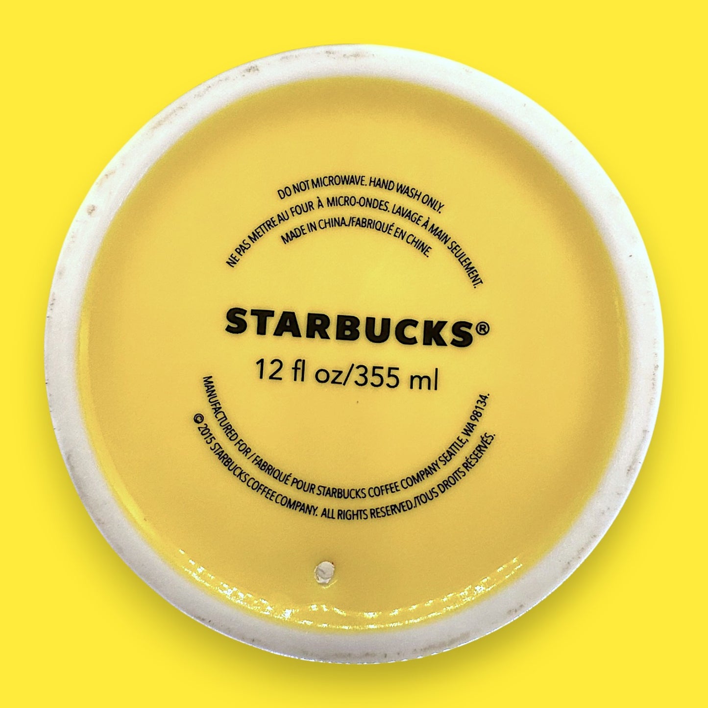 Starbucks Ceramic Travel Replacement Mug – Yellow Polka Dot 12 fl oz