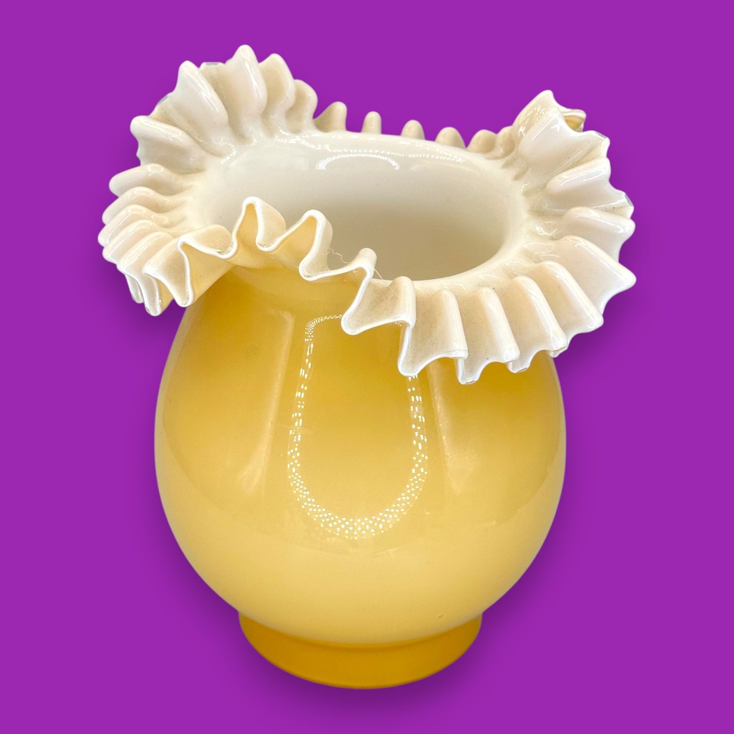Ruffled Edge Amber Butterscotch Glass Lamp Shade