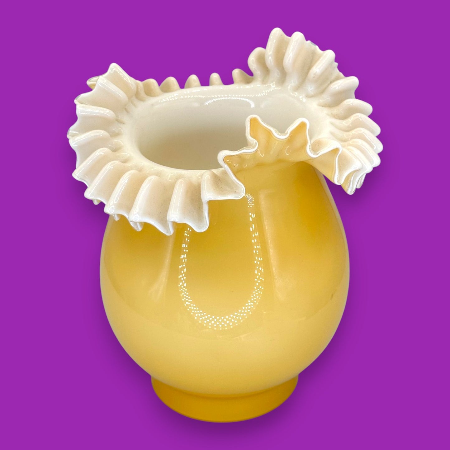 Ruffled Edge Amber Butterscotch Glass Lamp Shade