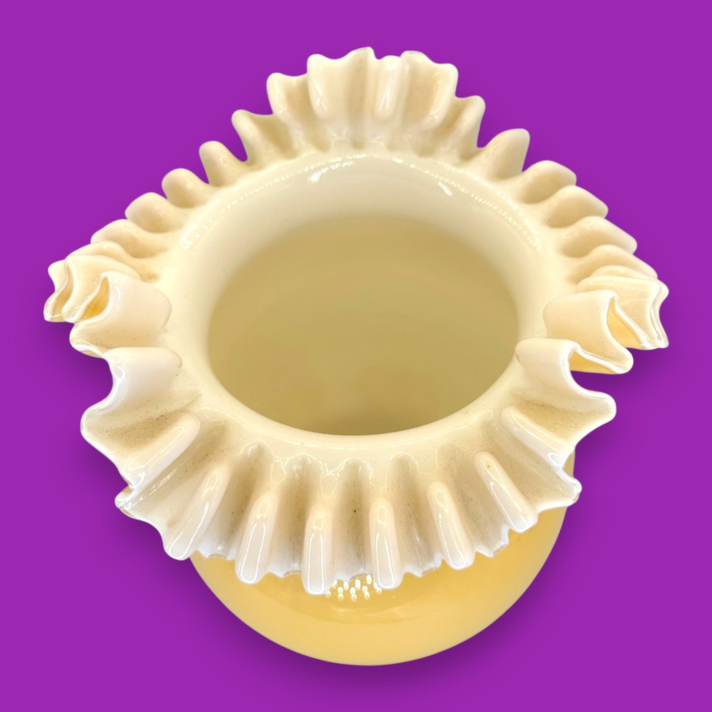 Ruffled Edge Amber Butterscotch Glass Lamp Shade