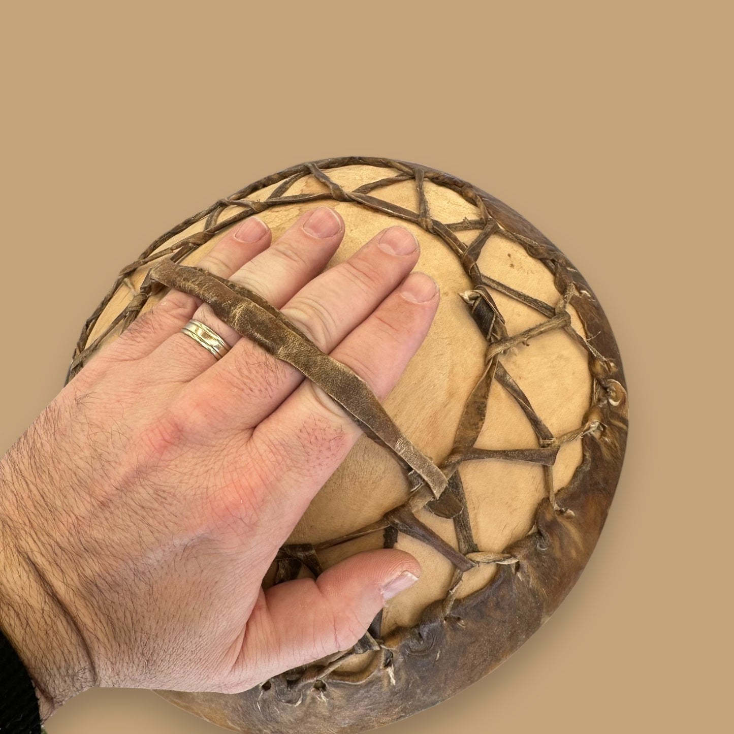 Rawhide Hand Drum – Traditional Indigenous Percussion Instrument