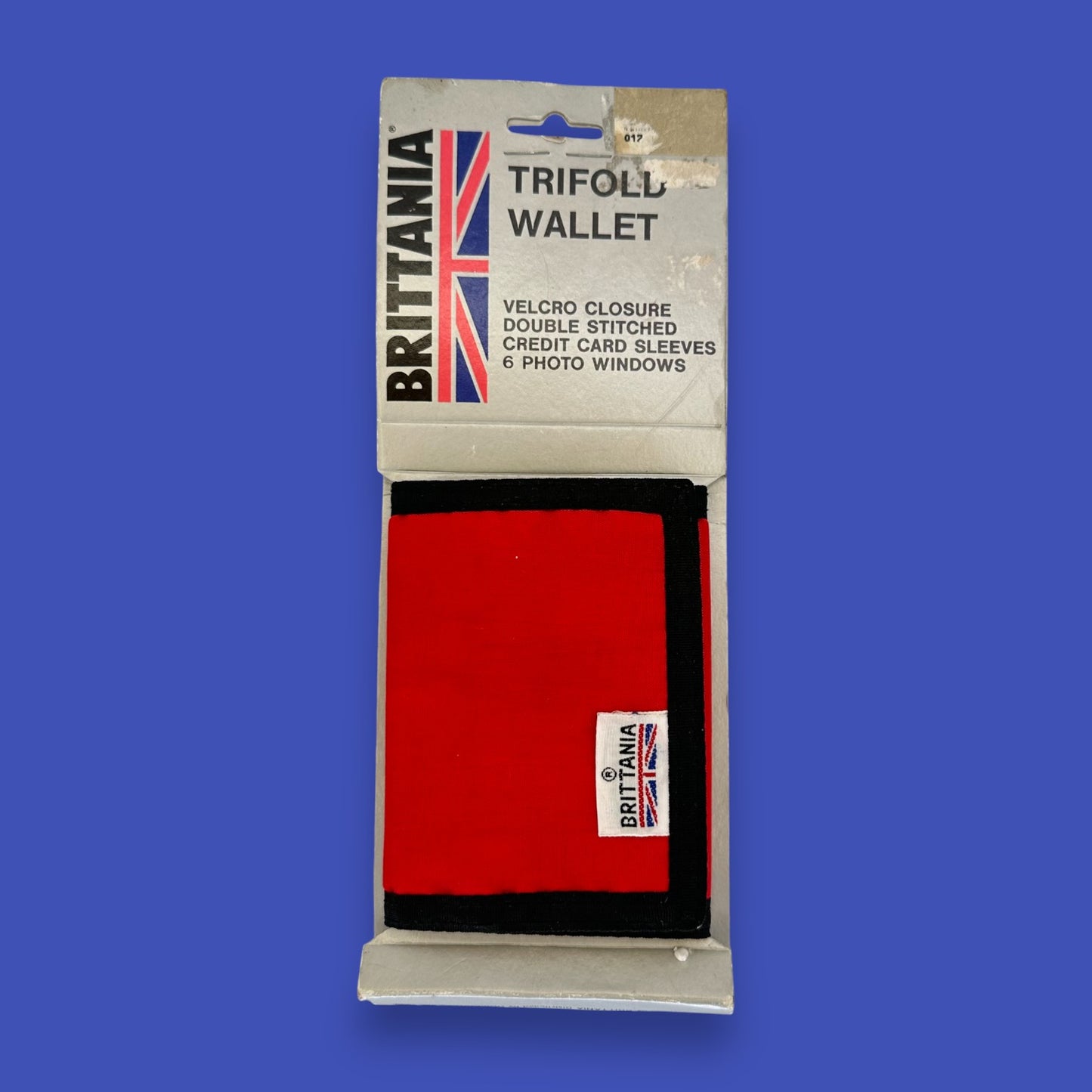 Vintage 1980's Brittania Trifold Wallet – Red & Black Nylon - New Old Stock