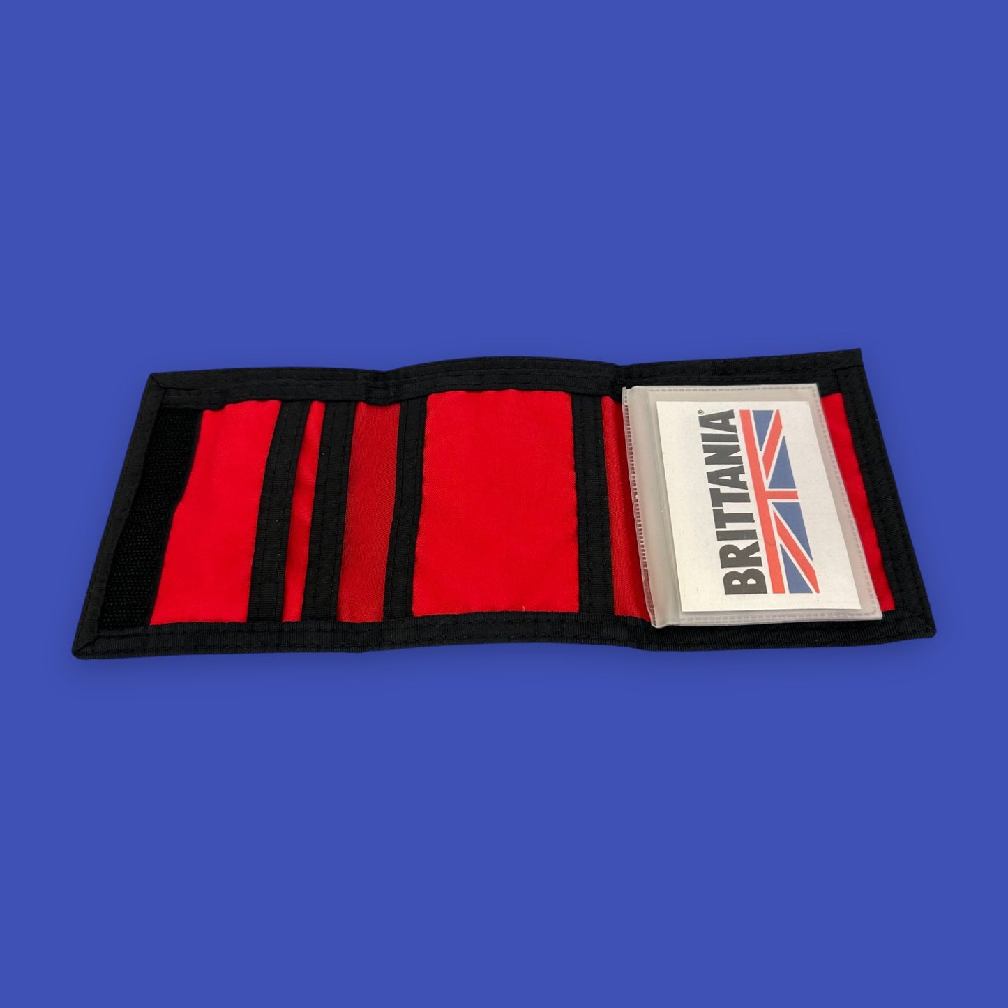 Vintage 1980's Brittania Trifold Wallet – Red & Black Nylon - New Old Stock
