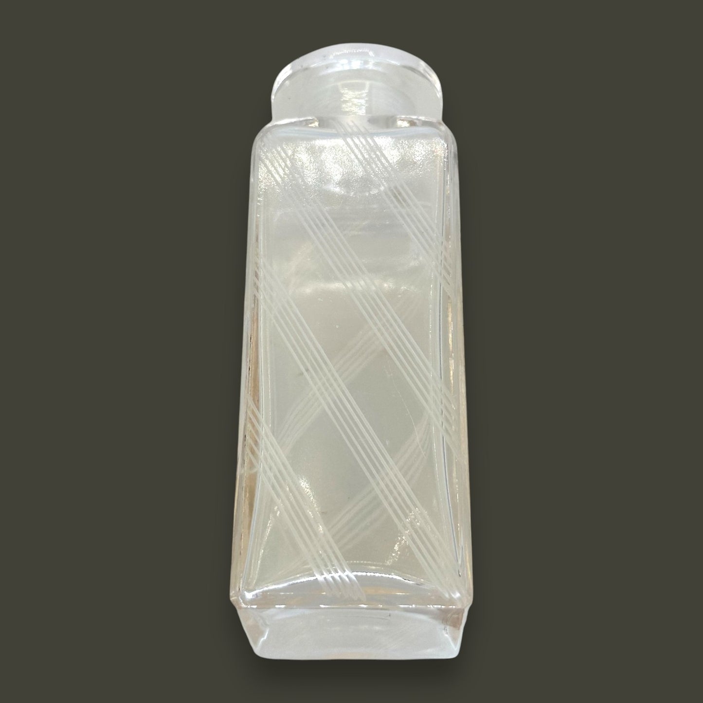 Vintage Art Deco Apothecary Bottles – Etched Glass with Round Stoppers (Set of 3)