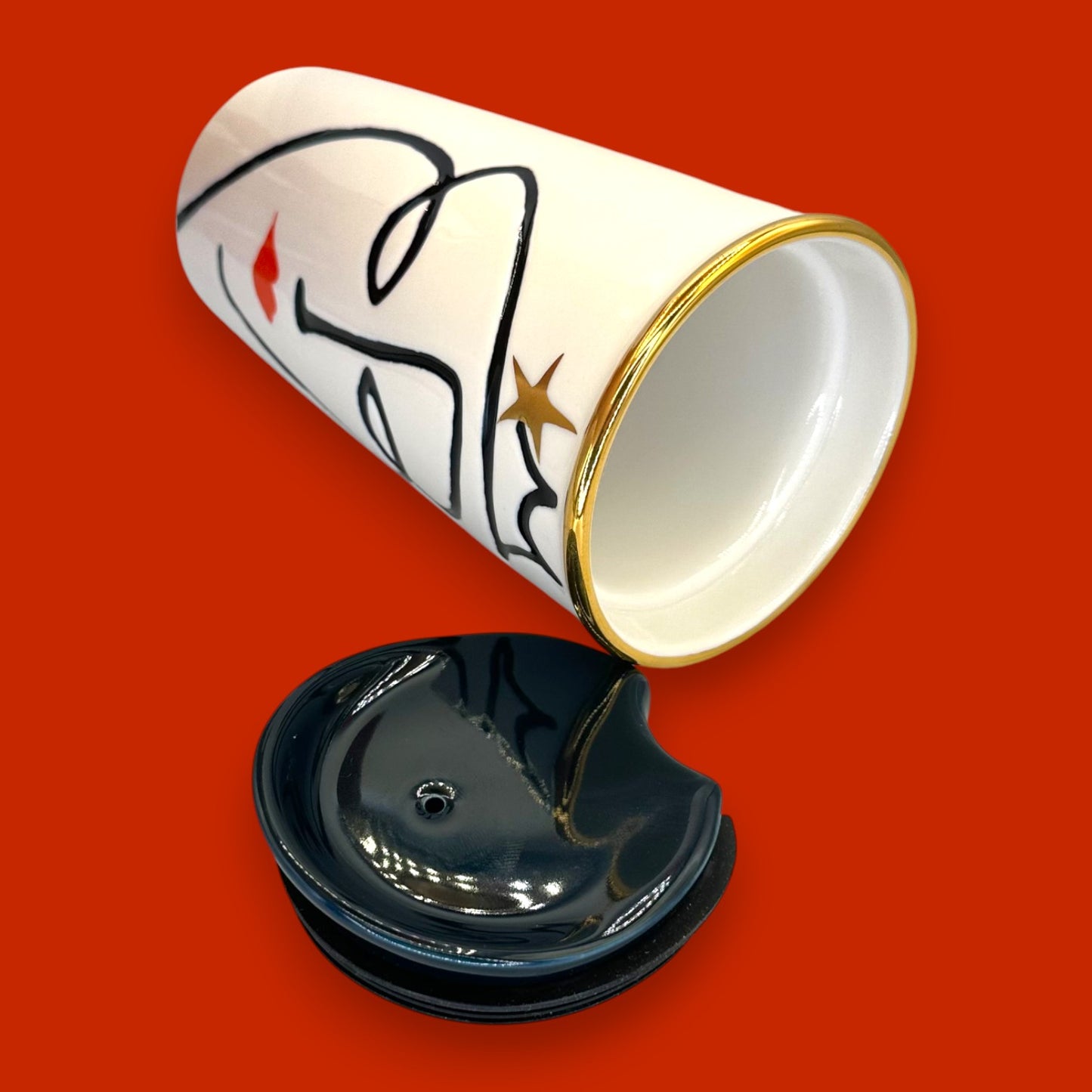 Starbucks Siren Anniversary Face Ceramic Travel Mug - Replacement Mug 10 fl/oz