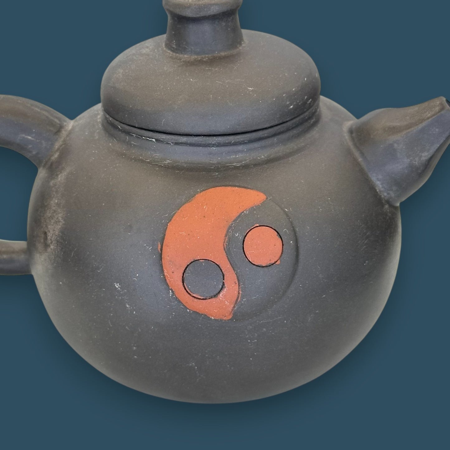 Antique Chinese Yixing Zisha Teapot with Seal Mark - Ying Yang
