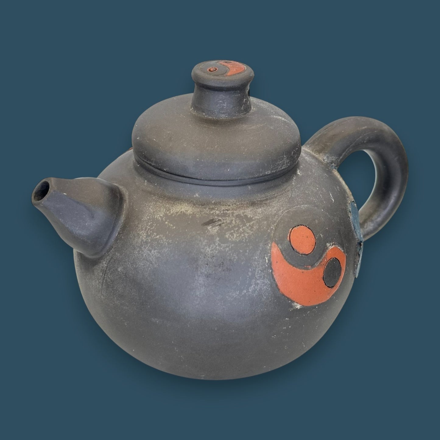 Antique Chinese Yixing Zisha Teapot with Seal Mark - Ying Yang