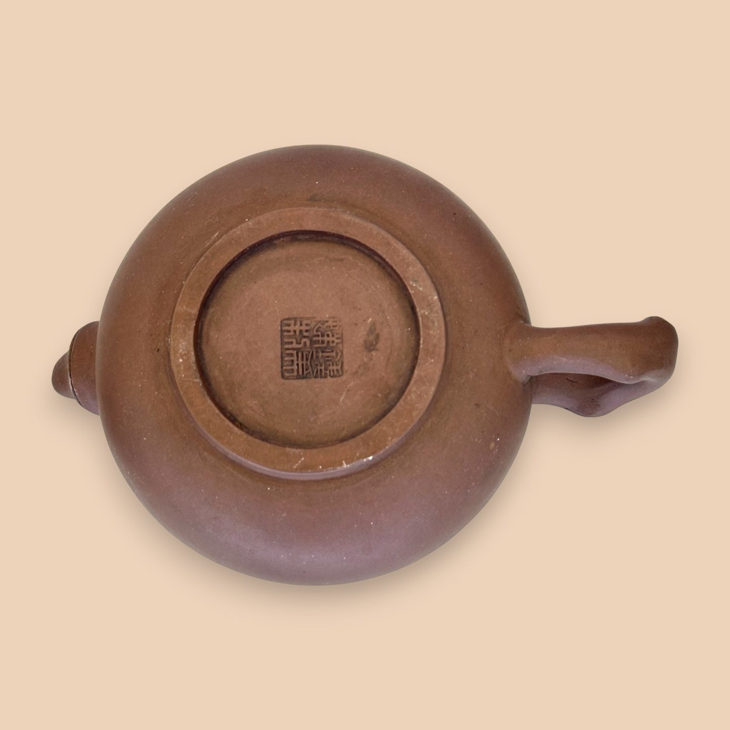 Chinese Ceramic Teapot with Leaf Motif - Antique