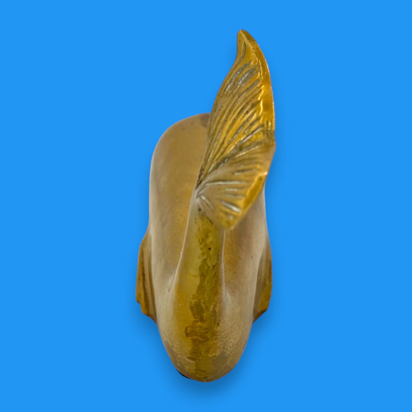Vintage Brass Humpback Whale – Mid-Century Nautical Paperweight