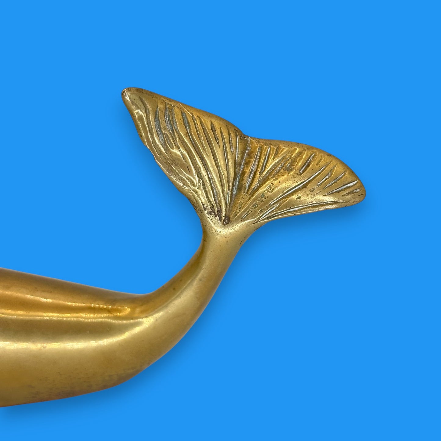 Vintage Brass Humpback Whale – Mid-Century Nautical Paperweight