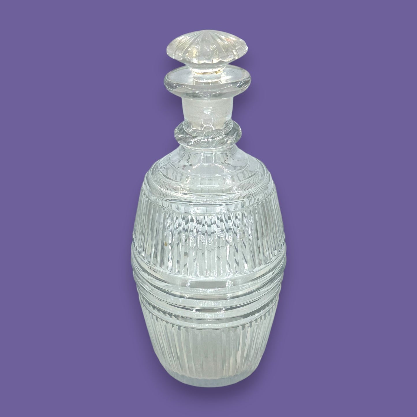 Georgian or Regency Cut Glass Spirit Decanter – Cut & Polished Pontil Barware