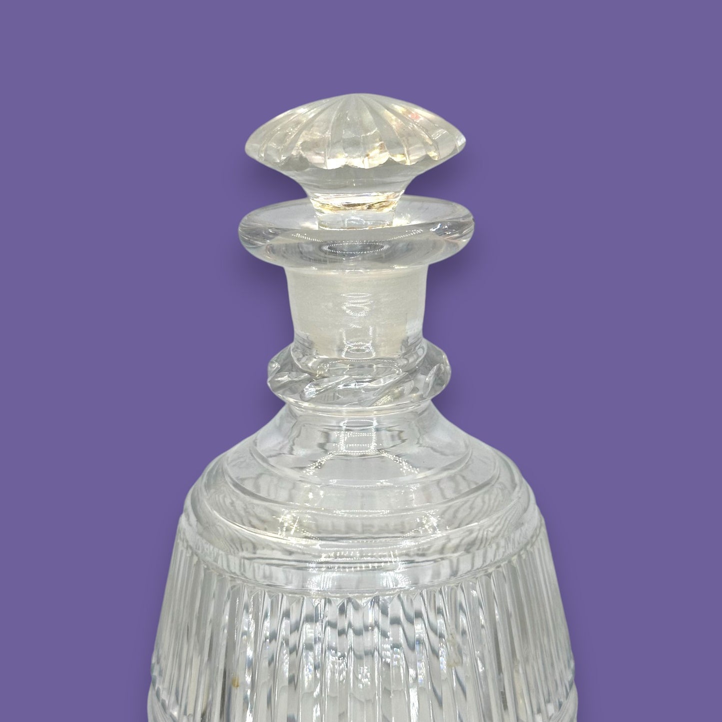 Georgian or Regency Cut Glass Spirit Decanter – Cut & Polished Pontil Barware