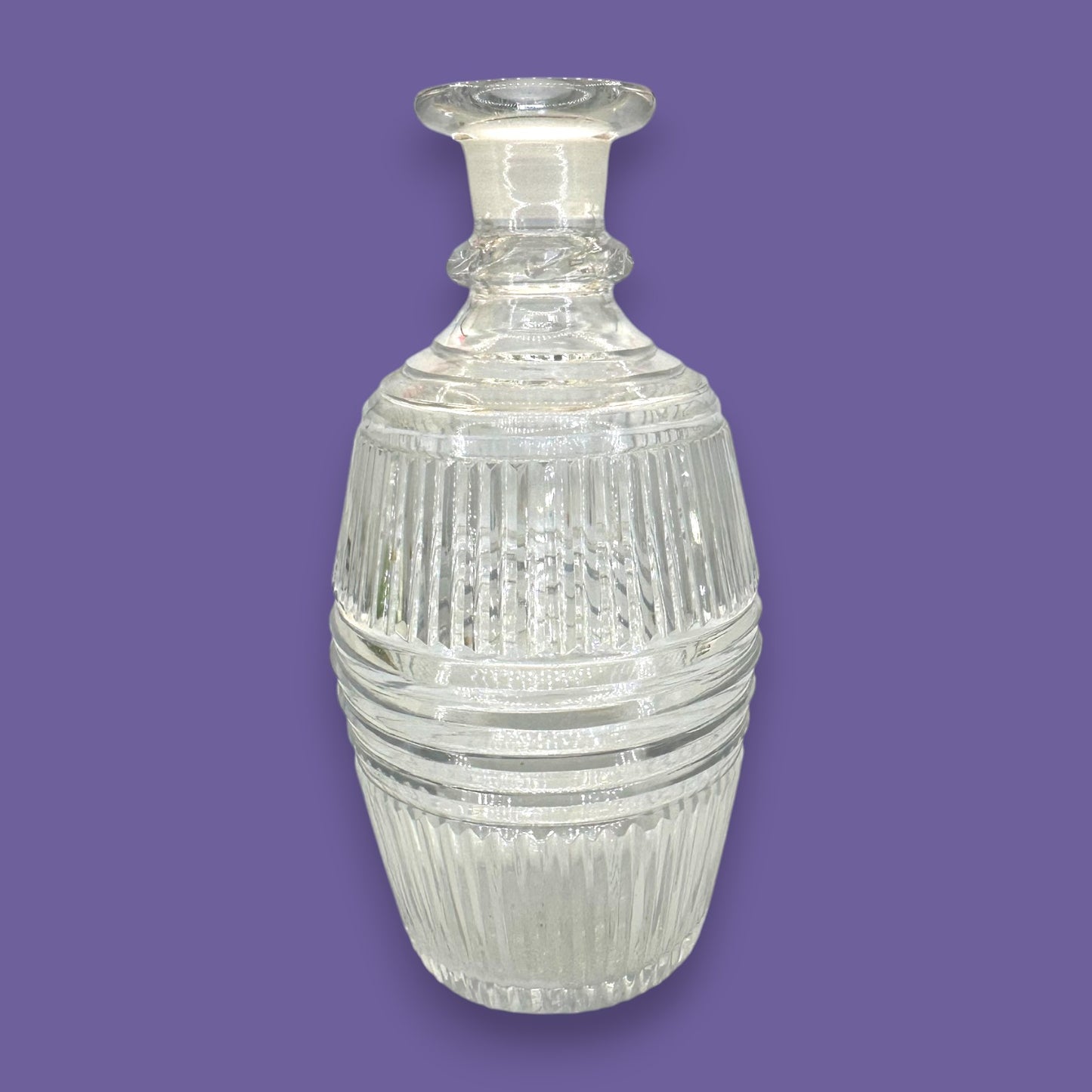 Georgian or Regency Cut Glass Spirit Decanter – Cut & Polished Pontil Barware