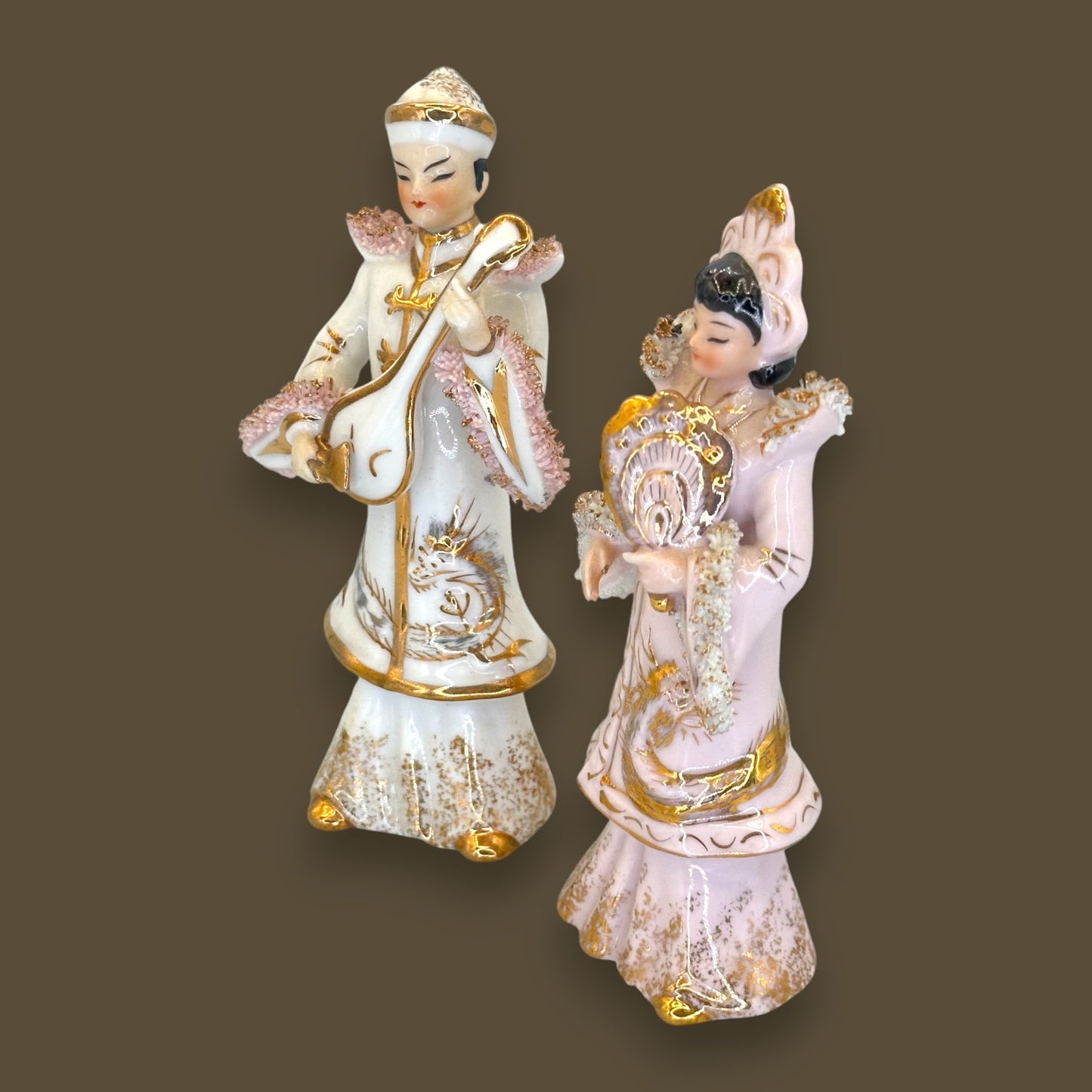 Norcrest Fine China Traditional Man and Woman Figurines – Japan 1950s