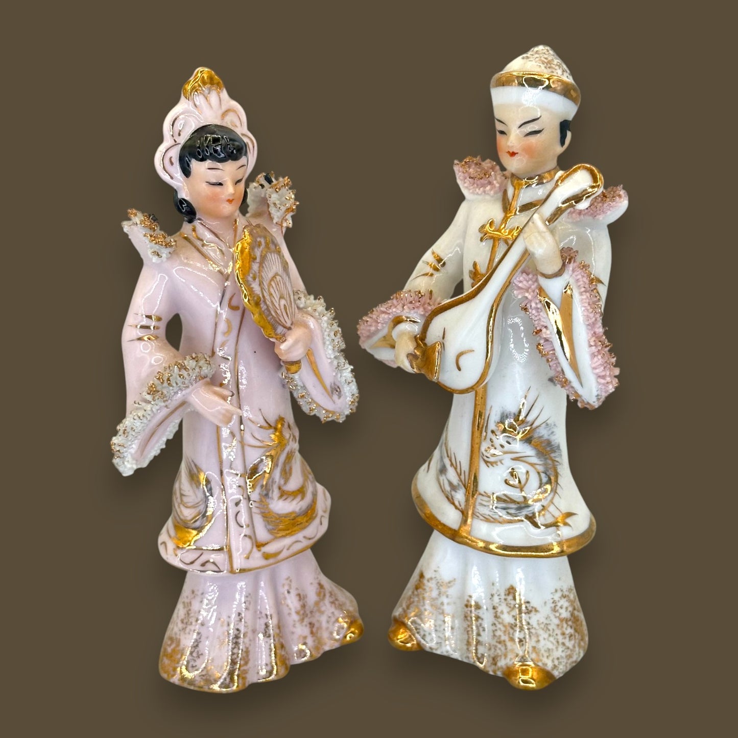 Norcrest Fine China Traditional Man and Woman Figurines – Japan 1950s